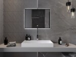 MEXEN - Erma zrkadlo s osvetlením 80 x 60, LED 6000K, čierny rám 9814-080-060-611-70
