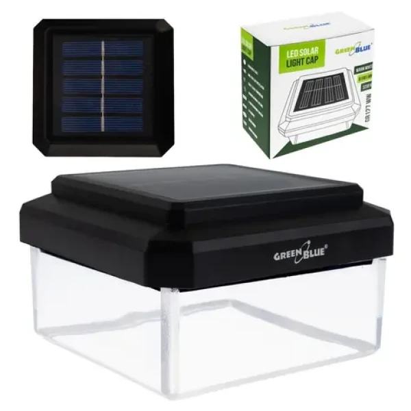 Solárne LED svetlo na stĺpik GB127 teplá biela 3200K / Vonkajšie solárne svietidlo / Rozmer 80x80 mm (GB127 ww)