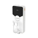 Wozinsky WFC-15W 20000mAh biela / Powerbanka / vstavané káble Lightning a USB-C / 22,5W / PD20W