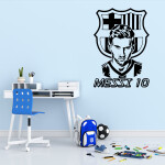 Veselá Stena Samolepka Lionel Messi 10 Farba: modrá, Veľkosť: 60 x 42 cm