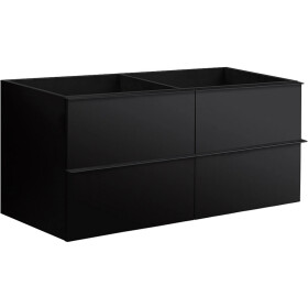 CERANO - Kúpeľňová skrinka pod umývadlo s úchytkou Velora - čierna matná, čierna úchytka - 119x53x46,5 CER-665029