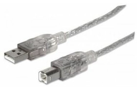 Manhattan Hi-Speed USB 2.0 kábel AB M/M / 3m / strieborný (340458-MA)