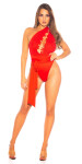 Sexy Backless Plunging V-Neck Bodysuit red Einheitsgroesse