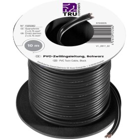 TRU COMPONENTS 1565082 opletenie / lanko 2 x 0.75 mm² čierna 10 m; 1565082