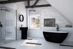 BESCO - Voľne stojaca vaňa GOYA (SALERMO) - Farba - Čierna / biela, Rozmer vane - 142 × 62 cm VANSAL14BW