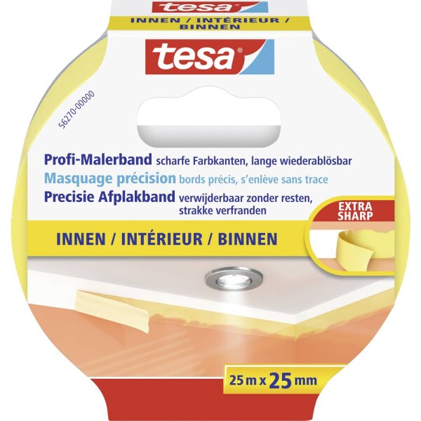 Tesa PRECISION INDOOR 56270-00000-01 krepová lepiaca páska tesa® žltá (d x š) 25 m x 25 mm 1 ks; 56270-00000-01