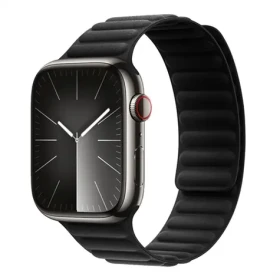Devia Deluxe Magnetic Fiber čierna / Remienok / Apple Watch 44/45/46mm / magnetický (6942297104617)