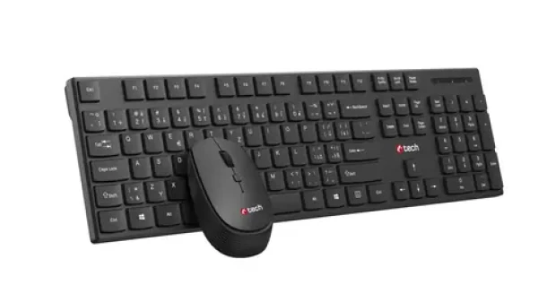 C-tech WLKMC-03 čierna / bezdrôtový combo set s myšou / CZ/ SK / USB (WLKMC-03)