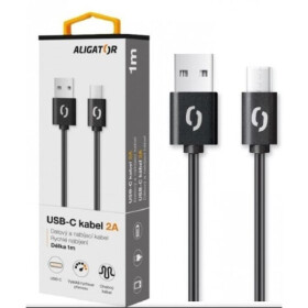 Aligator 2A Dátový a nabíjací kábel USB-C 2m čierna (DAKA009)