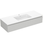 MEXEN/S - Rivel kúpeľňová skrinka 120 cm s umývadlom Otis, 1 šuplík, reliéf, šedá mat/biela mat 91A20-12023-1-BF62-W18M01