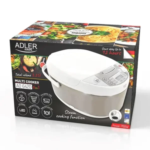 Adler AD 6420 biela / Multivarič / 6v1 / 3,25 L / 700 W / odložený štart 12 h (AD 6420)
