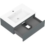 MEXEN/S - Rivel kúpeľňová skrinka 70 cm s umývadlom Otis, 1 šuplík, reliéf, grafit mat/biela mat 91A20-07023-1-BF66-W18M01