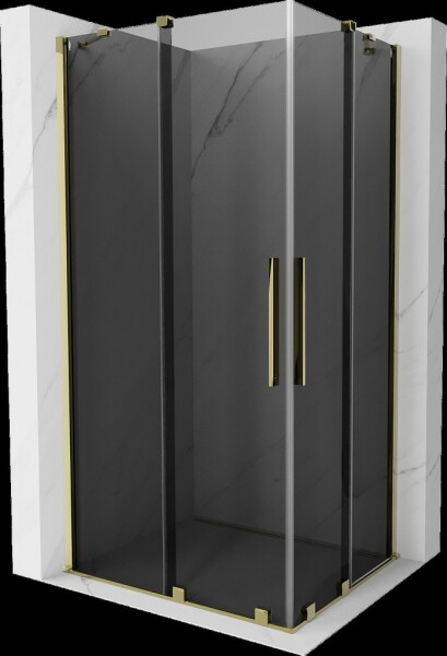 MEXEN/S - Velar Duo sprchovací kút, posuvné dvere 100 x 90, grafit, zlato 871-100-090-42-50