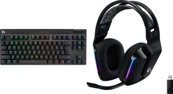 Logitech PRO X TKL GX Brown + G733 čierna / Bezdrôtová herná sada / klávesnica a slúchadlá / Lightspeed