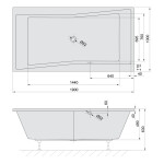 POLYSAN - QUEST obdĺžniková vaňa 190x100x49cm, biela 78531