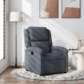 VidaXL vidaXL Fotel rozkładany, tmavoSivý, obity aksamitem