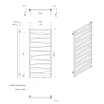 SAPHO - ZIG vykurovacie teleso 600x1334, čierna mat ZG613B