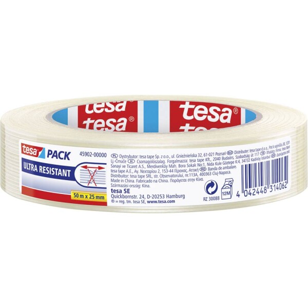 Tesa ULTRA RESISTANT 45902-00000-00 vláknitá lepiaca páska TESAPACK® priehľadná (d x š) 50 m x 25 mm 1 ks; 45902-00000-00