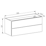 Mereo Aira, kúpeľňová skrinka s keramickým umývadlom 121 cm, biela CN713