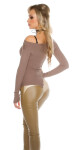 Sexy KouCLa Ribbed jumper asymmetrically Einheitsgroesse