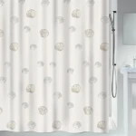 Spirella ATLANTIS biely / Sprchový záves / motív mušlí / 180 x 180 cm / polyester