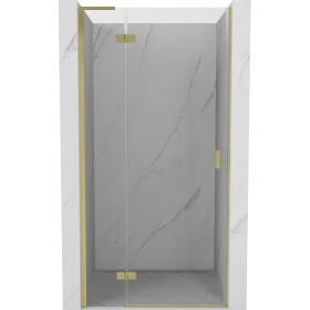 MEXEN/S - Mist-H L sprchové dvere krídlové ľavé 110, transparent, zlatá kartáčovaná 8A5L-110-000-55-00-L