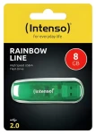INTENSO Rainbow Line zelená / Flash disk / 8GB / USB 2.0 / R:32MB/s / W:6,5MB/s (3502460)