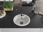 MEXEN/S MEXEN/S - Diego granitový drez 1 488 x 480 mm, biela, + sifón grafit 6512481000-20-B