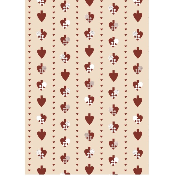 IB LAURSEN Vianočný baliaci papier Braided Hearts 5 m