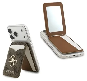 Guess PU 4G Mirror MagSafe hnedá / Peňaženka so stojanom / Slot na kartu / MagSafe (57983129041)