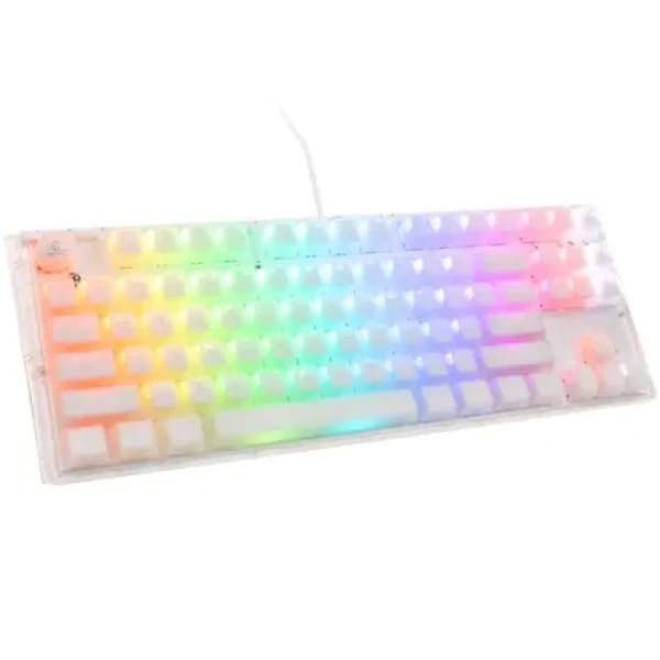 Ducky One 3 Aura TKL Cherry MX-Blue biela / herná klávesnica / podsvietená / mechanická / drôtová USB-C / US (DKON2187ST-CUSPDAWWWWC1)