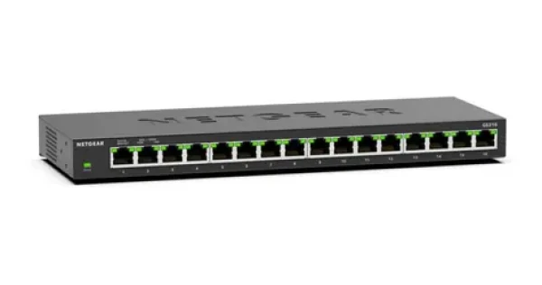 Netgear GS316-300EUS čierna / Switch / 16x 10/100/1000 Mbps / neriadený (GS316-300EUS)