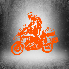 Veselá Stena Samolepka Motorka BMW GS Enduro Farba: oranžová, Veľkosť: 40 x 36 cm