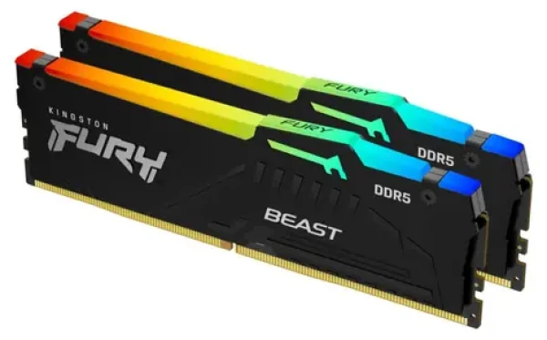 Kingston Fury Beast Black RGB 64GB (2x 32GB) DDR5 5200MHz/CL40/DIMM/ECC/XMP (KF552C40BBAK2-64)