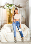 Sexy Highwaist Bi-Color Mom Jeans denimblue