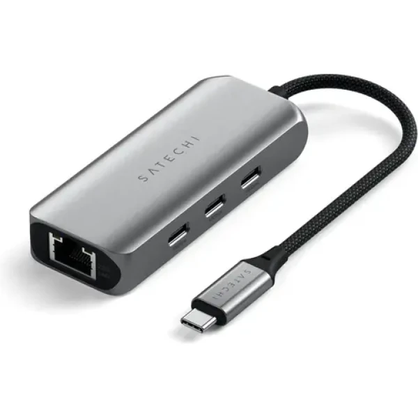 Satechi 4in1 USB-C húb sivá / 3x USB-C / RJ45 (ST-H3C25EM)