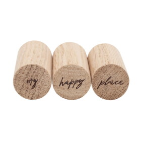 Eulenschnitt Drevené háčiky Oak Wood My Happy Place – set 3 ks