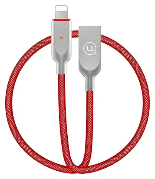 USAMS SJ170 U-Sun Series Lightning červená / Dátový kábel / SMART Power Off / 1,9 m (IPYSUSB203)