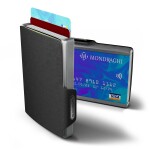 Kožená mini peňaženka Mondraghi Saffiano Black