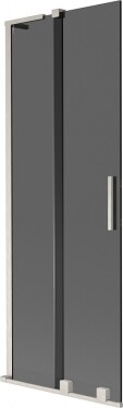 MEXEN/S - Velar L dvojkrídlová posuvná vaňová zástena 70 x 150, grafit, nikel kartáčovaný 896-070-003-41-97