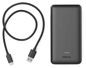 HAMA Power Pack New Performance 20 antracit / Powerbanka / 20000 mAh / 1x USB-C / 2x USB-A / 5V / 3A (002017770000)