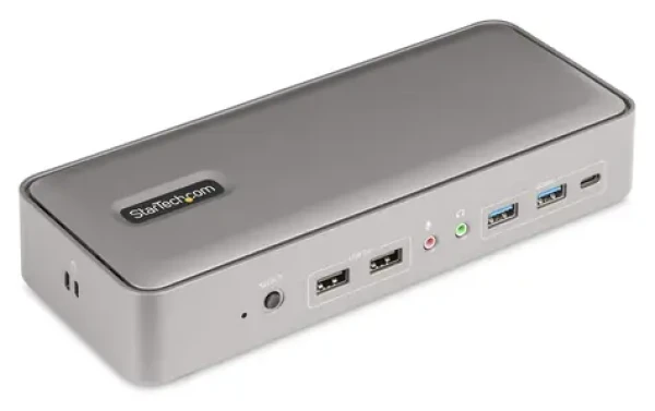 StarTech Dual-Laptop USB-C KVM / Dokovacia stanica / KVM 2 hostiteľa / 2× 4K 60Hz DisplayPort / GbE / 5× USB / PD 90W+45W (129UE-USBC-KVM-DOCK)