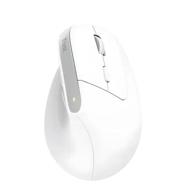 Trust Bayo+ biela / Vertikálna myš / optická / 2400 DPI / 6 tlačidiel / USB / Bluetooth (25399)