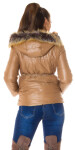 Trendy winter jacket with a detachable hood CAPPUCCINO M