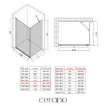 CERANO - Sprchovací kút Antelo L/P - 6 mm - chróm, transparentné sklo - 100x30x190 - otočný CER-477368