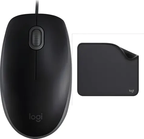 Logitech B110 Silent + Studio Series Graphite / Súprava myš a podložka / USB / 1000dpi