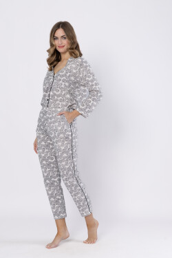 Pyžamo Leveza 1609 Bronia long/r M-2XL bez zipsu pískově černá XL