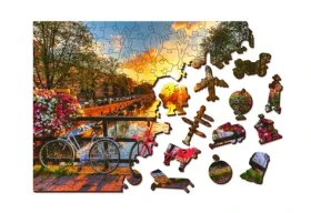 Wooden City 3D Puzzle Kolesá v Amsterdame L
