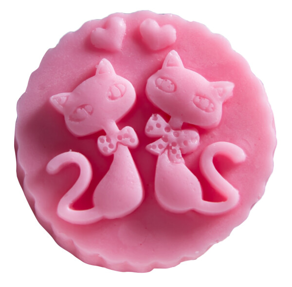 Happy Soaps - Dve mačky v medailónku Glycerínové mydlo 100 g