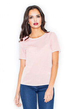 Dámska blúzka M182 powder pink - Figl 40/L pudrovo-růžová